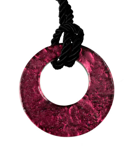 Pendentif Donut en Verre de Murano Vert et Violet – Bijou d’Exception Italien