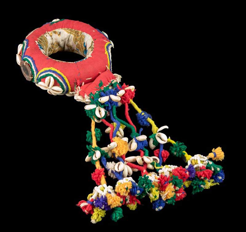 Anneau de tête avec cauris Ø 15,5 cm – accessoire traditionnel de portage népalais