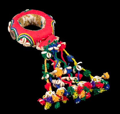 Anneau de tête avec cauris Ø 15,5 cm – accessoire traditionnel de portage népalais