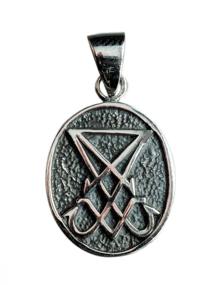 Pendentif Sigil de Lucifer – Sceau de Lucifer en argent massif 925 – Bijou ésotérique