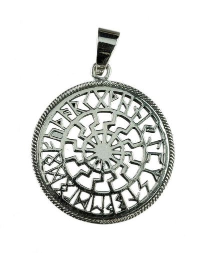 Pendentif Soleil Noir Odin en Argent Massif 925 - Viking