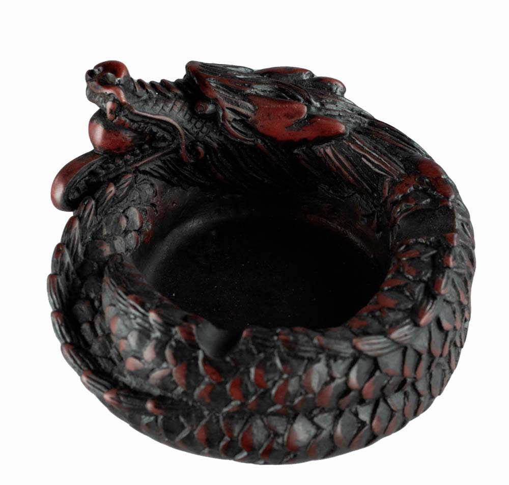 Cendrier Dragon En Résine Bordeaux – Décoration Gothique Et Ésotérique