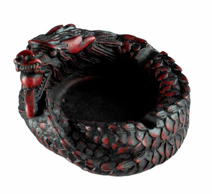 Cendrier Dragon En Résine Bordeaux – Décoration Gothique Et Ésotérique