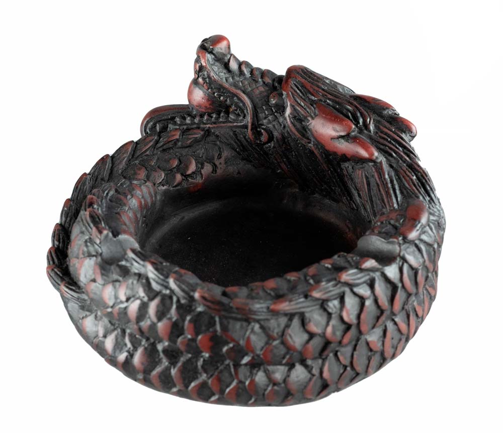 Cendrier Dragon En Résine Bordeaux – Décoration Gothique Et Ésotérique