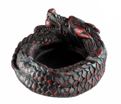Cendrier Dragon En Résine Bordeaux – Décoration Gothique Et Ésotérique