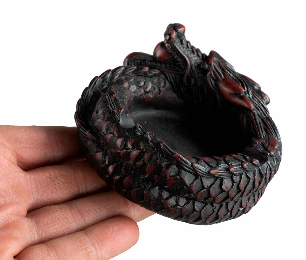 Cendrier Dragon En Résine Bordeaux – Décoration Gothique Et Ésotérique