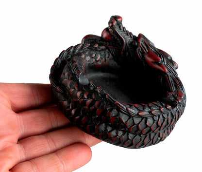 Cendrier Dragon En Résine Bordeaux – Décoration Gothique Et Ésotérique