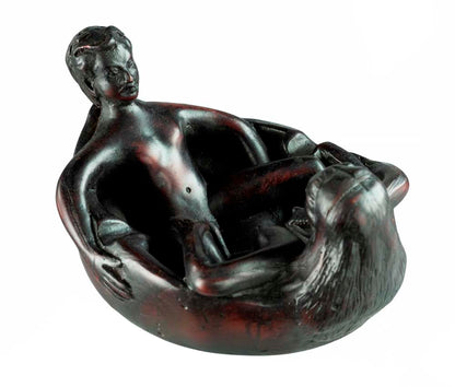 Cendrier Couple Nu En Résine Noire – Objet Décoratif Original Et Insolite