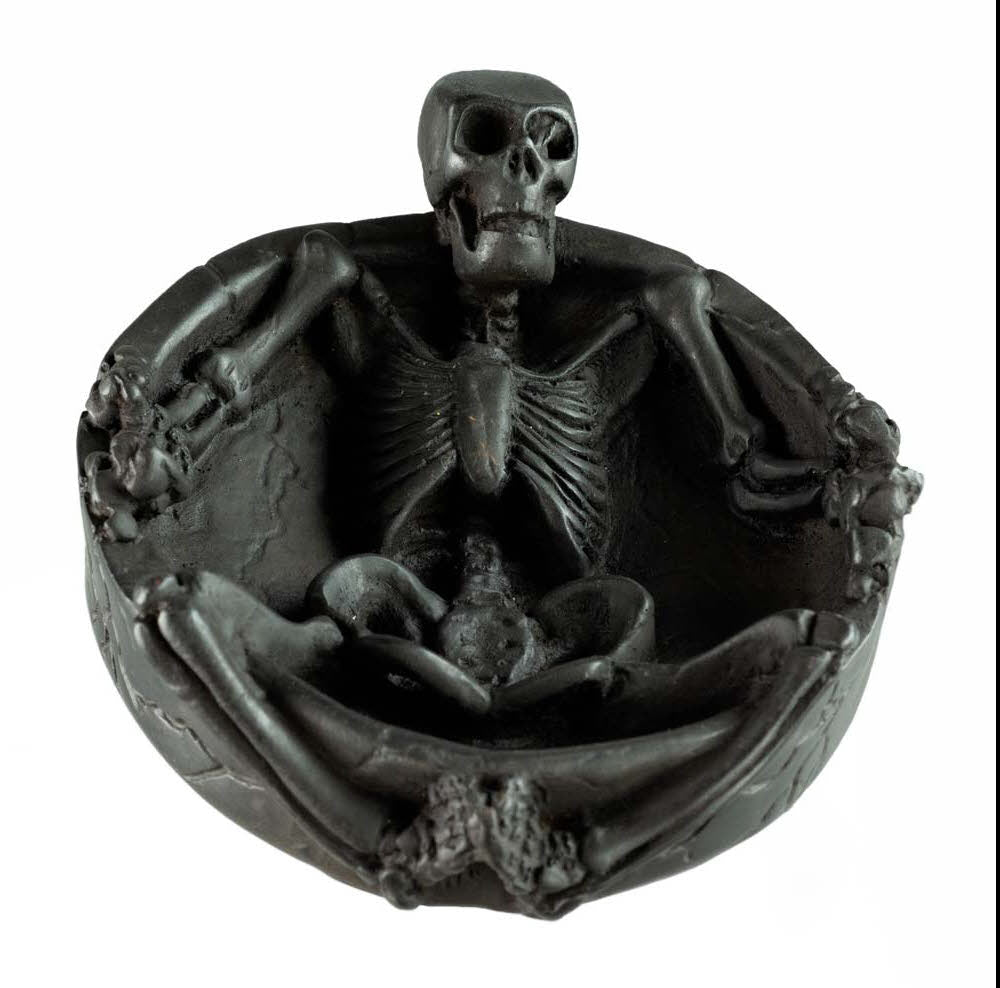 Cendrier Tête De Mort Squelette En Résine – Décoration Gothique Artisanale Du Népal