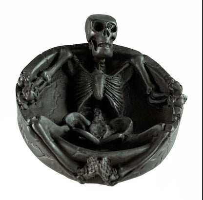 Cendrier Tête De Mort Squelette En Résine – Décoration Gothique Artisanale Du Népal