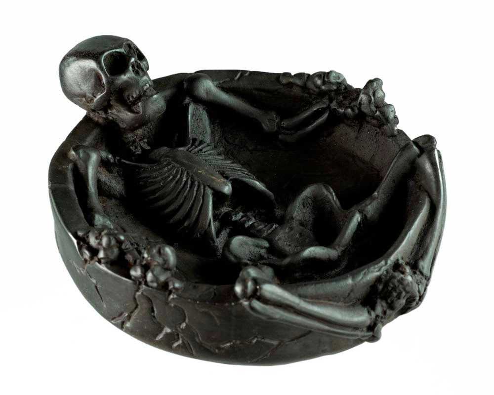 Cendrier Tête De Mort Squelette En Résine – Décoration Gothique Artisanale Du Népal