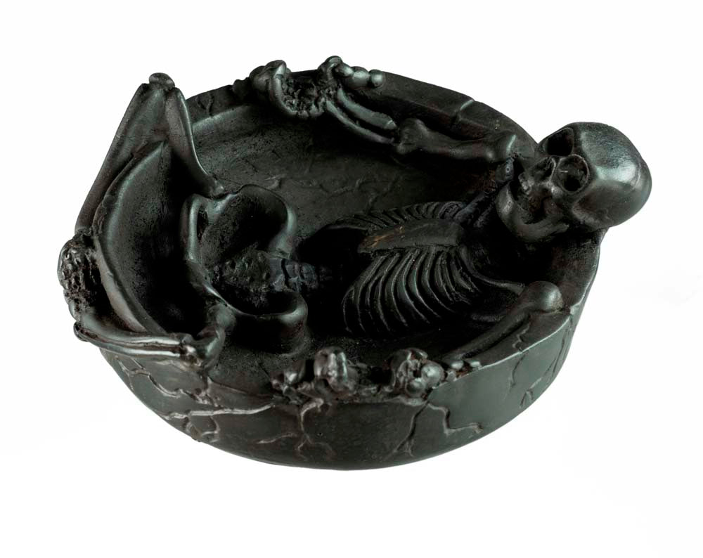 Cendrier Tête De Mort Squelette En Résine – Décoration Gothique Artisanale Du Népal