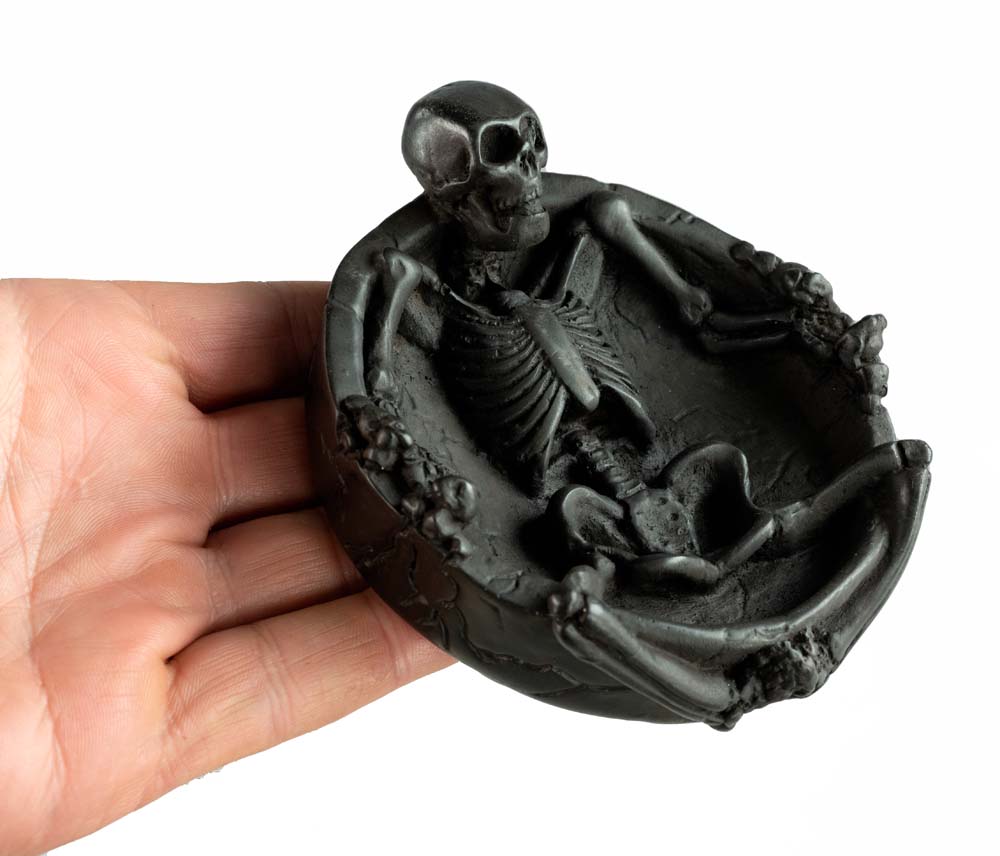 Cendrier Tête De Mort Squelette En Résine – Décoration Gothique Artisanale Du Népal