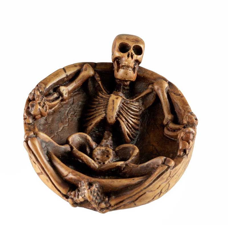 Cendrier Tête De Mort Squelette En Résine – Décoration Gothique Artisanale Du Népal