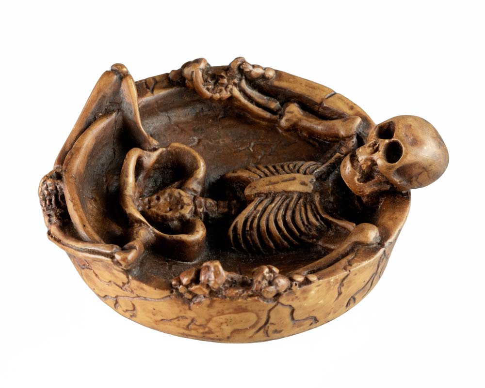 Cendrier Tête De Mort Squelette En Résine – Décoration Gothique Artisanale Du Népal