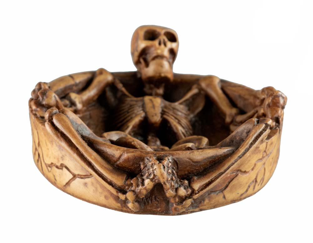 Cendrier Tête De Mort Squelette En Résine – Décoration Gothique Artisanale Du Népal