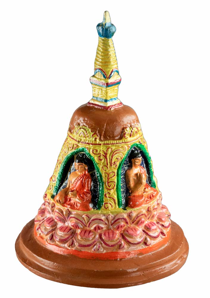 Stupa Tibétain En Métal – Reliquaire Bouddhiste Pour Autel