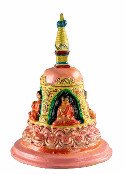 Stupa Tibétain En Métal Aspect Vieilli – Chörten Bouddhiste Pour Autel