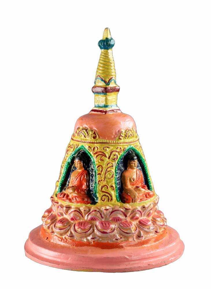 Stupa Tibétain En Métal Aspect Vieilli – Chörten Bouddhiste Pour Autel