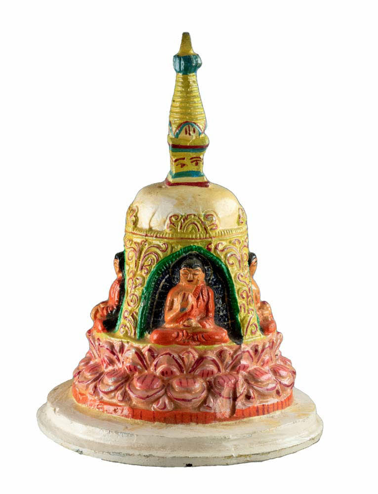 Stupa Tibétain En Métal Aspect Vieilli – Chörten Bouddhiste Pour Autel Et Méditation