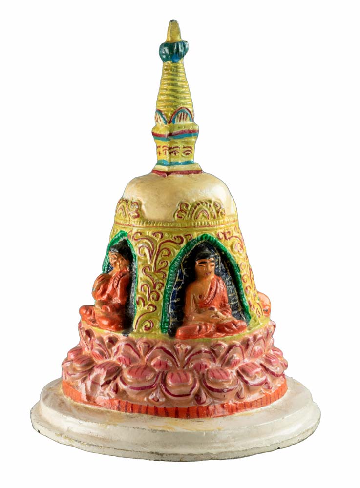 Stupa Tibétain En Métal Aspect Vieilli – Chörten Bouddhiste Pour Autel Et Méditation