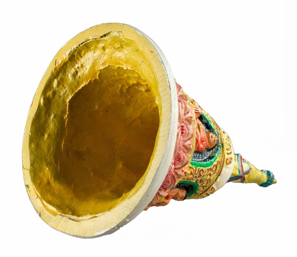 Stupa Tibétain En Métal Peint – Chörten Bouddhiste Pour Autel Et Méditation