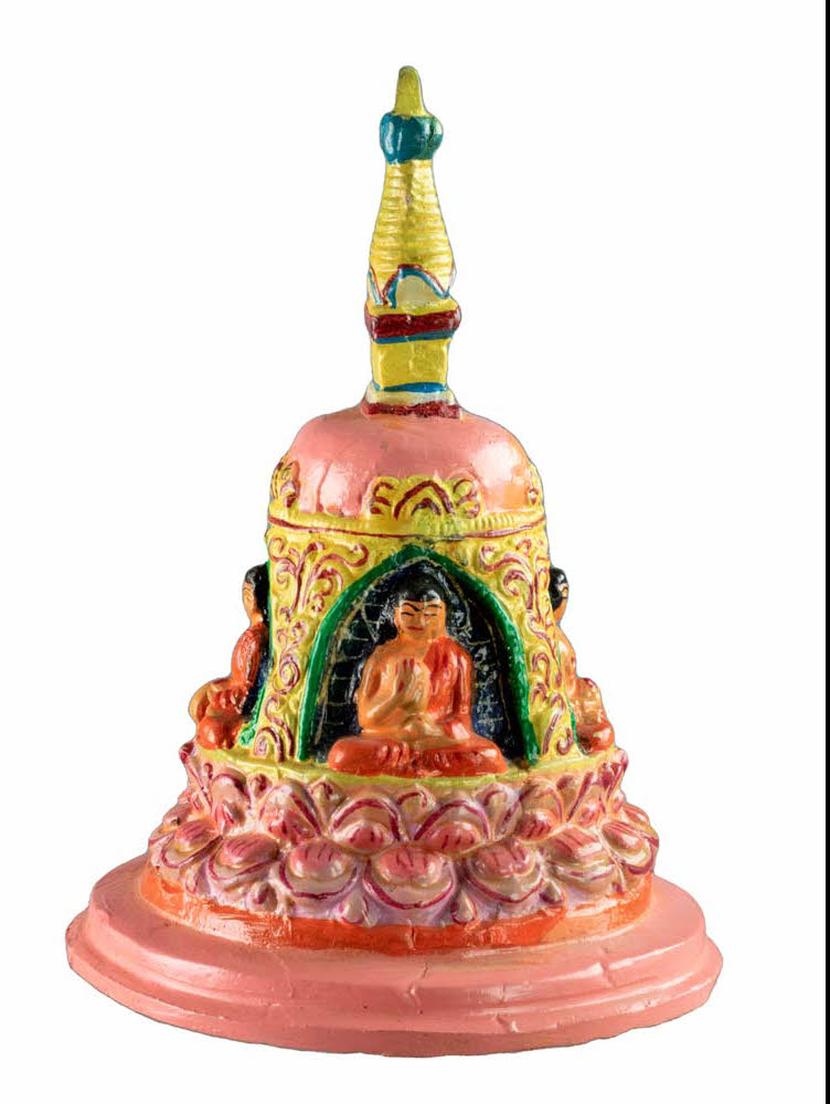 Stupa Tibétain En Métal – Chörten Bouddhiste Pour Autel Et Méditation