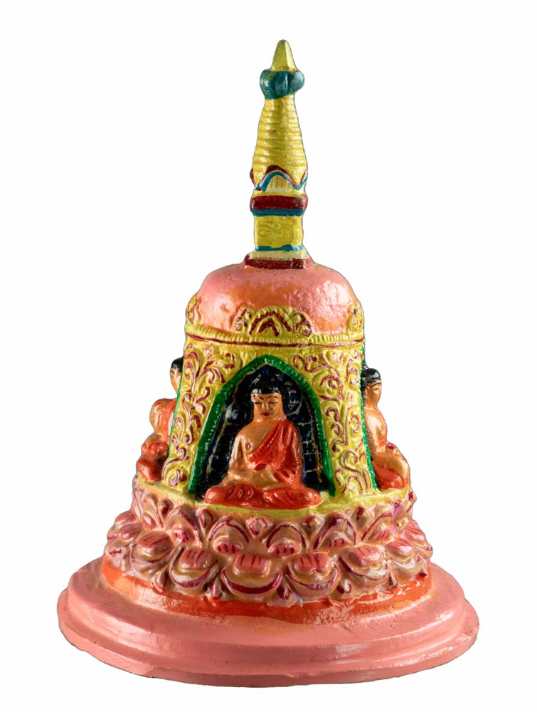 Stupa Tibétain En Métal – Chörten Bouddhiste Pour Autel Et Méditation