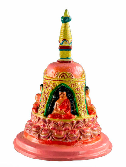 Stupa Tibétain En Métal – Chörten Bouddhiste Pour Autel Et Méditation