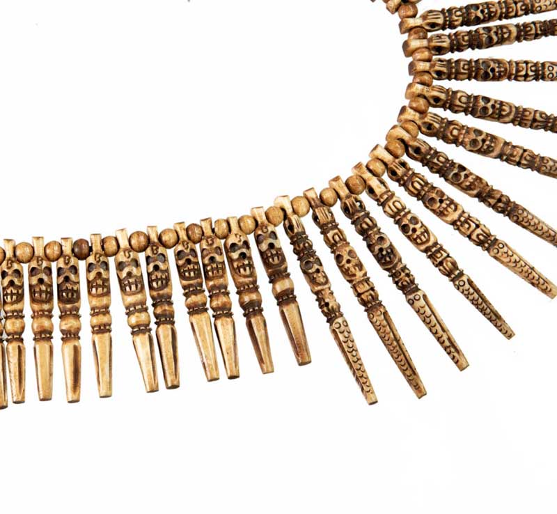 Collier Chamanique Tibétain Phurba – Pendentifs En Os De Bovin