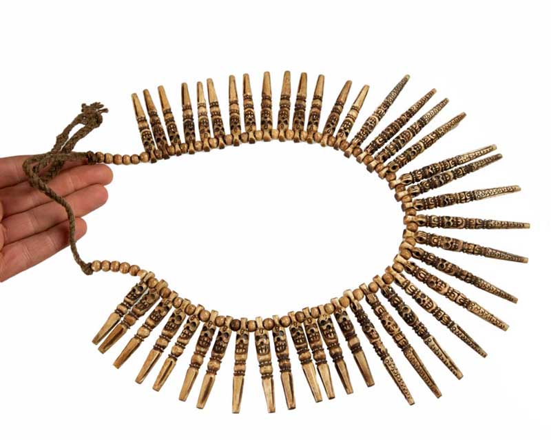 Collier Chamanique Tibétain Phurba – Pendentifs En Os De Bovin