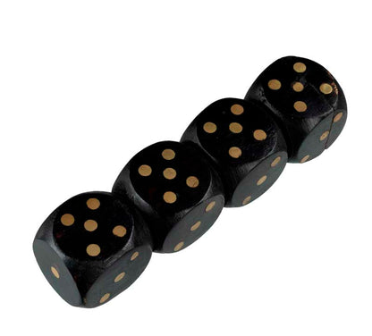 Coffret Yam's En Bois Noir Avec 5 Dés En Bois Et Laiton – Jeu De Dés Artisanal