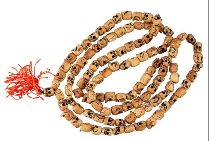 Mala Tibétain Tête De Mort En Os De Yak – Chapelet Bouddhiste 108 Perles