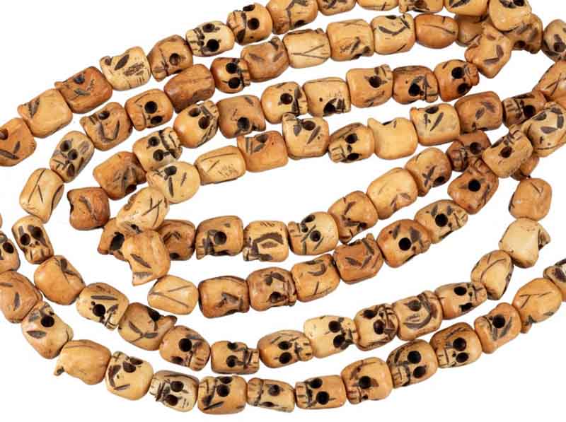 Mala Tibétain Tête De Mort En Os De Yak – Chapelet Bouddhiste 108 Perles