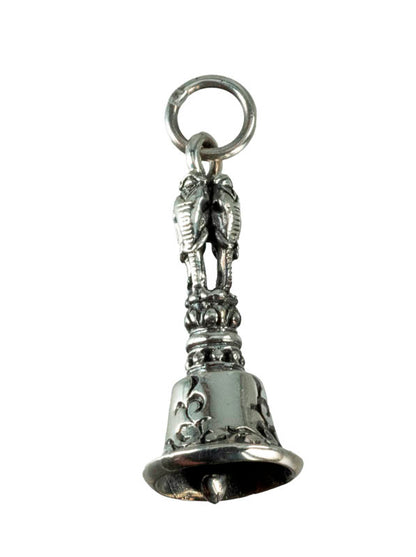 Pendentif Bouddhiste Cloche et Double Dorje Vajra en Argent 925