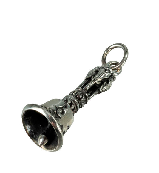 Pendentif Bouddhiste Cloche et Double Dorje Vajra en Argent 925
