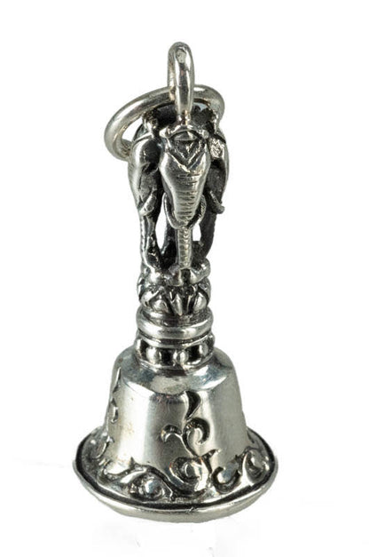 Pendentif Bouddhiste Cloche et Double Dorje Vajra en Argent 925