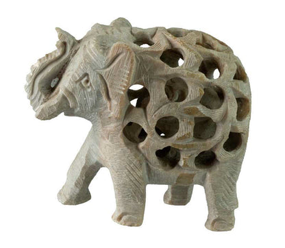 Statuette Éléphant en Pierre – Artisanat Indien