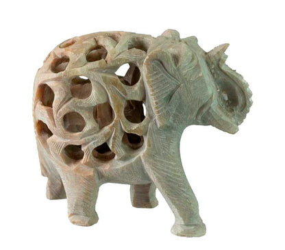 Statuette Éléphant en Pierre – Artisanat Indien