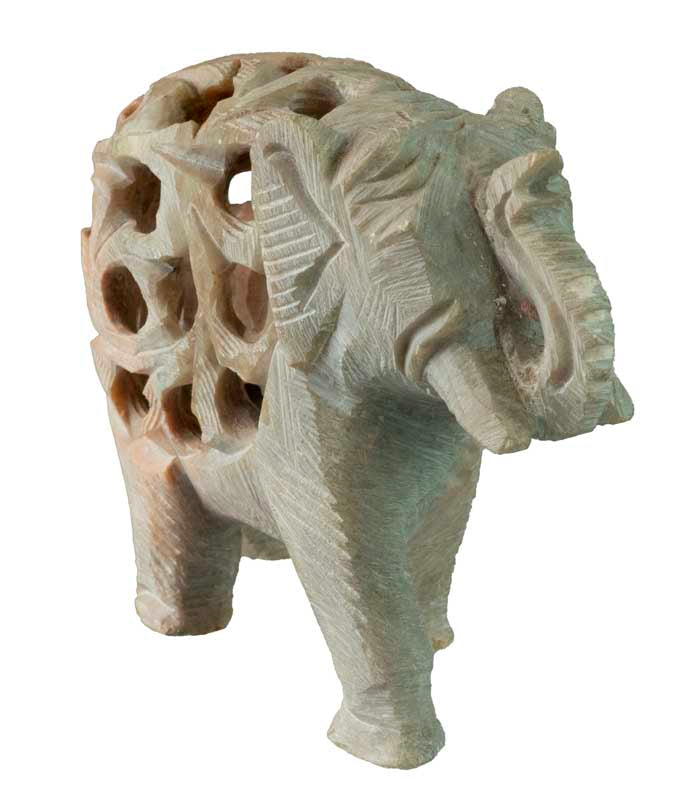 Statuette Éléphant en Pierre – Artisanat Indien
