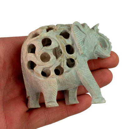 Statuette Éléphant en Pierre – Artisanat Indien