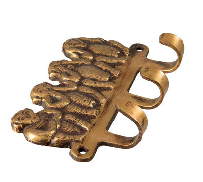 Patère Porte-Serviettes 4 Singes De La Sagesse – Laiton Jaune – Les Trois Singes De La Sagesse