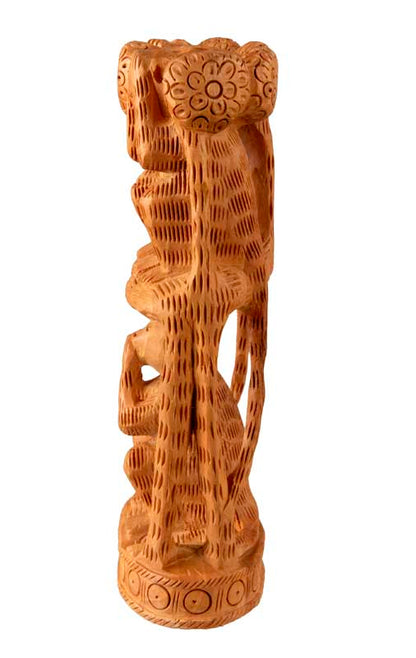 Statue 3 Singes de la Sagesse en Bois – Sculpture Artisanale Indienne