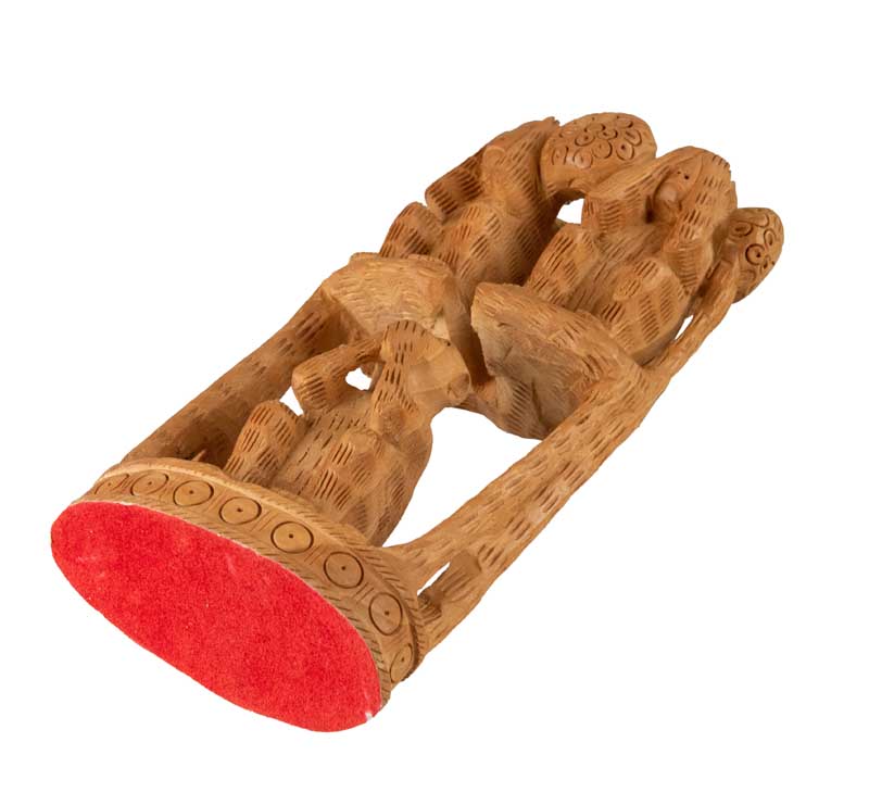 Statue 3 Singes de la Sagesse en Bois – Sculpture Artisanale Indienne