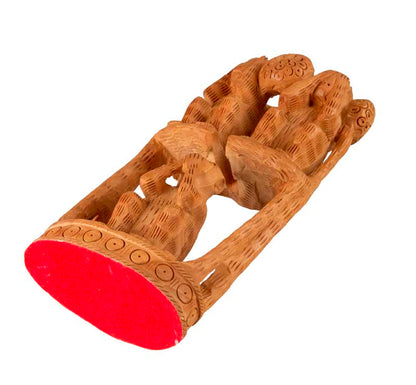 Statue 3 Singes de la Sagesse en Bois – Sculpture Artisanale Indienne