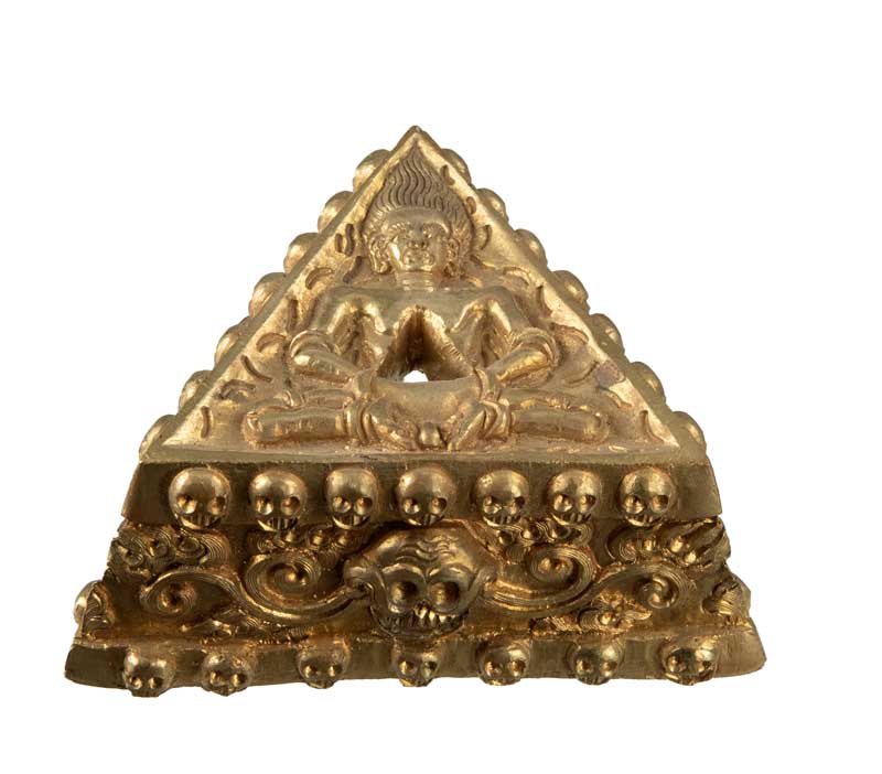 Phurba Mahakala Vajra Kila en Laiton avec Support – Objet Rituel Tibétain du Népal