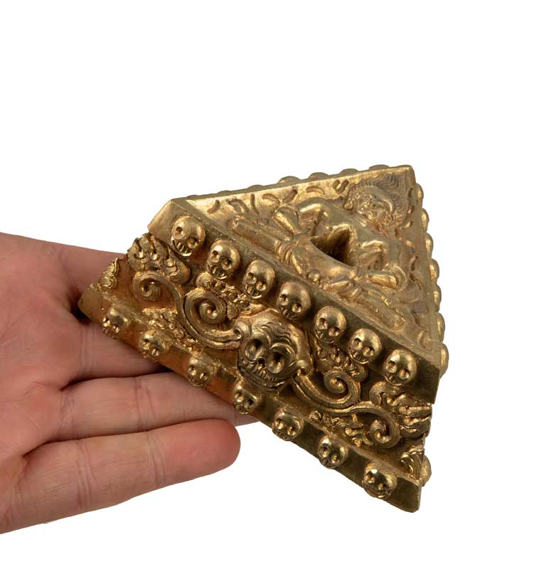 Phurba Mahakala Vajra Kila en Laiton avec Support – Objet Rituel Tibétain du Népal