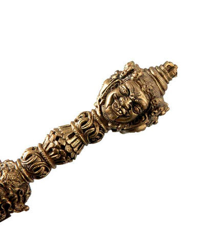Phurba Mahakala Vajra Kila en Laiton avec Support – Objet Rituel Tibétain du Népal
