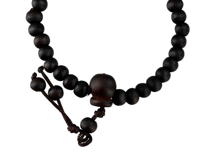 Bracelet tibétain perles de bois teintées noires – Bijou artisanal spirituel du Népal