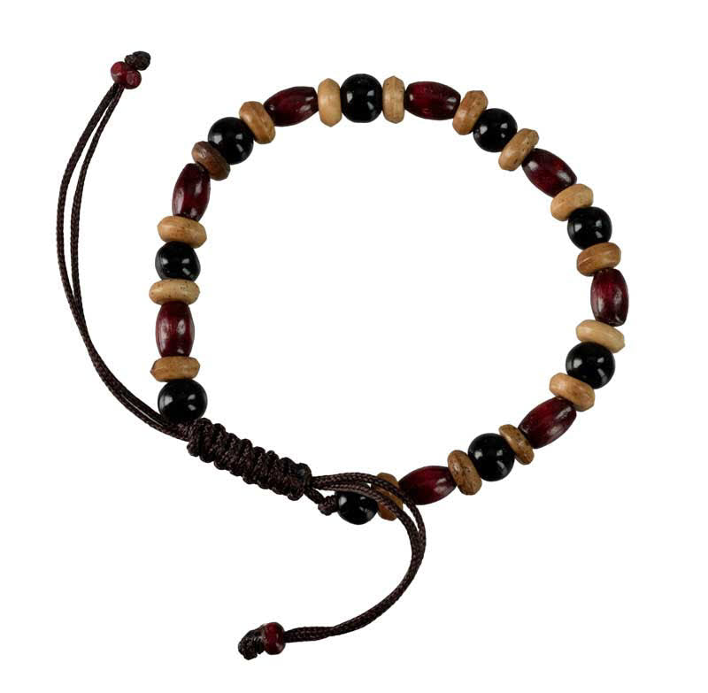 Bracelet tibétain perles de bois – Élégance naturelle artisanale du Népal